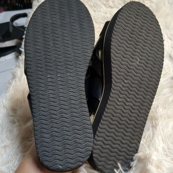 French Connection Strappy Black Flatform Sandal, Size 6.5 Approx - Picture 8 of 9